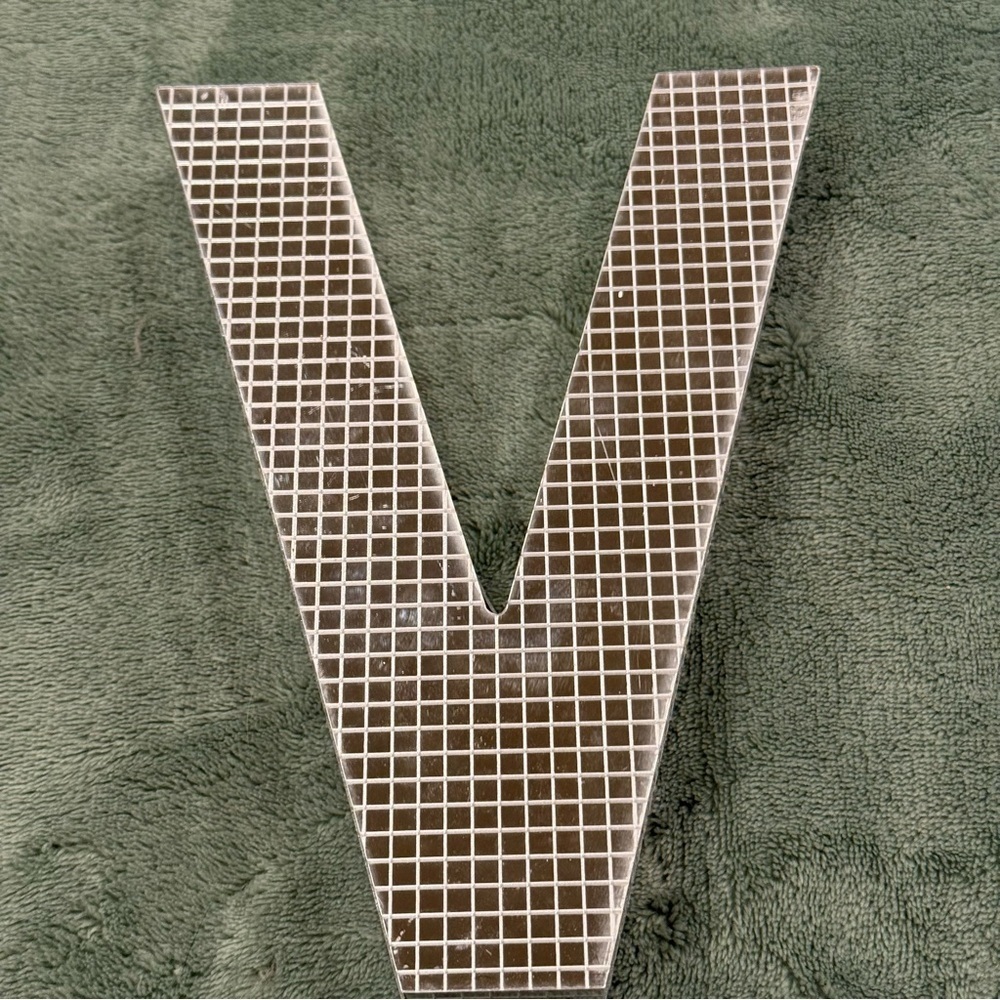 Ashland Clear Acrylic Letter V 8” Decorative Block New w/ Sticker